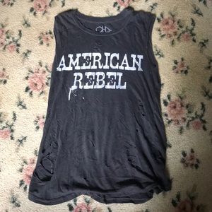 Distressed chaser grey muscle tee
